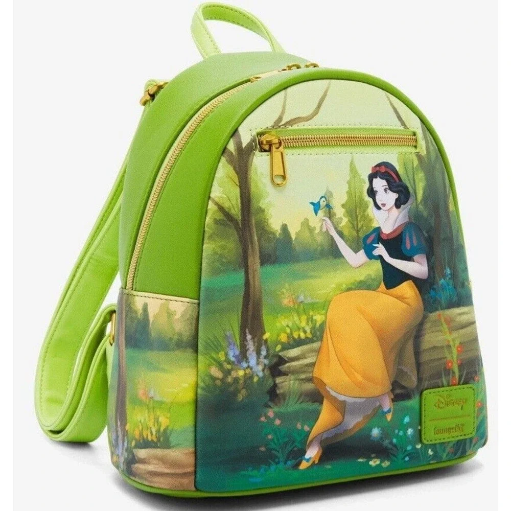 NEW Loungefly Disney Snow White & Forest Animals Forest Green Wit Dopey Backpack